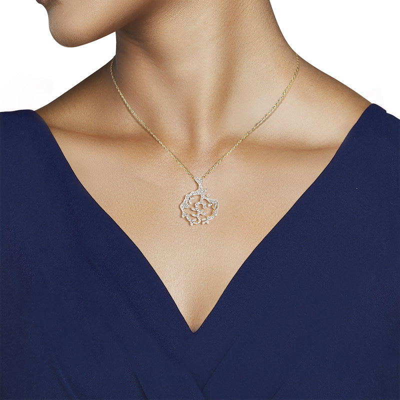 TIFFANY Platinum Diamond Snowflake Pendant Necklace 306479 | FASHIONPHILE
